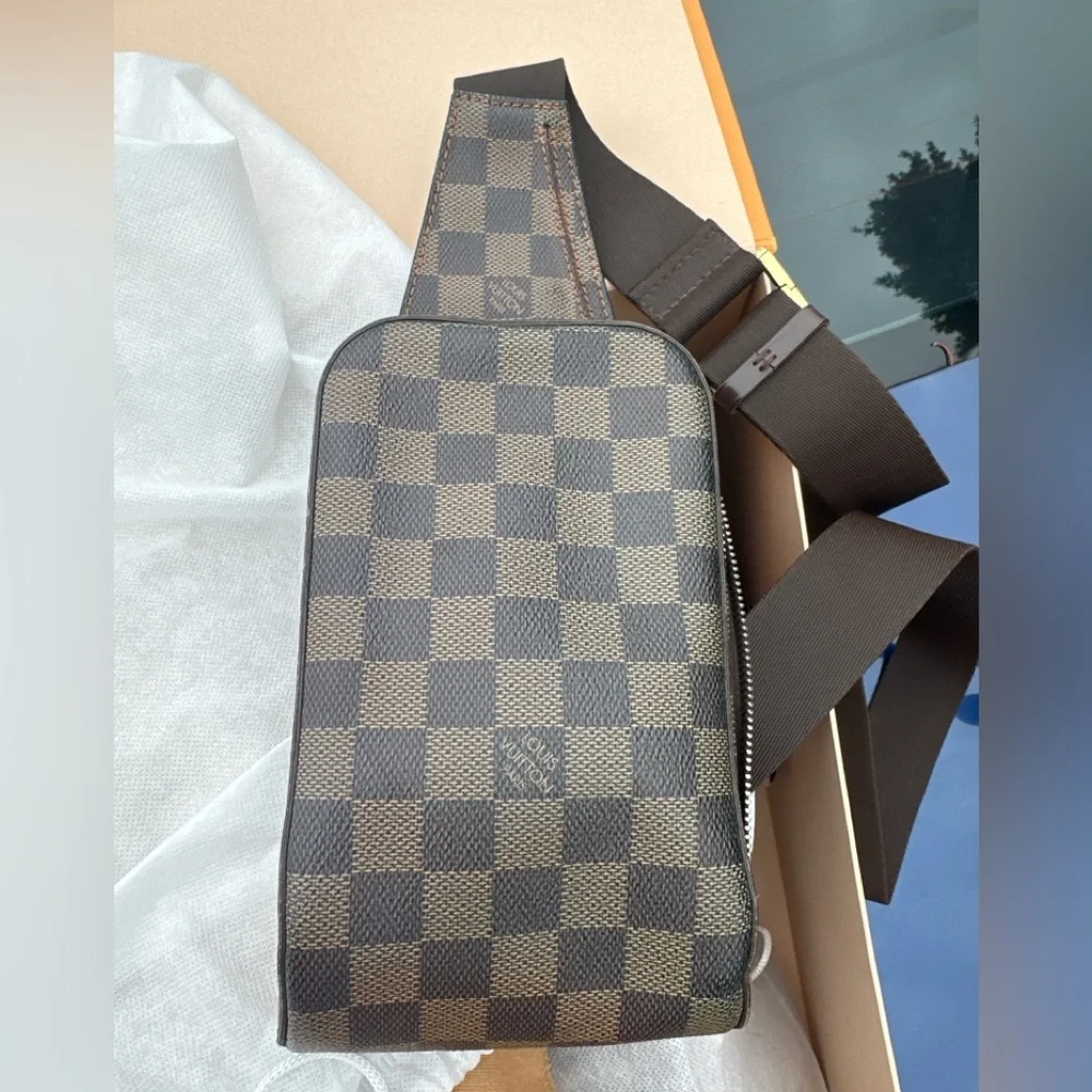 Louis Vuitton Damier Ebene Crossbody body Bag Sling waist Bag